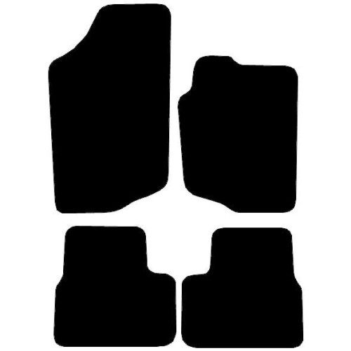 Actual Mat Shape for Peugeot 207 [No fixing holes supplied with universal fixings] (2006 - 2014)