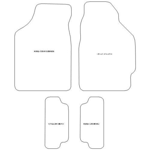 Actual Mat Shape for Honda CRX (1992 - 1997)