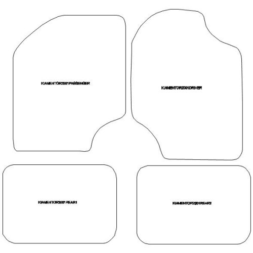Actual Mat Shape for Kia Mentor (2001 - 2003)