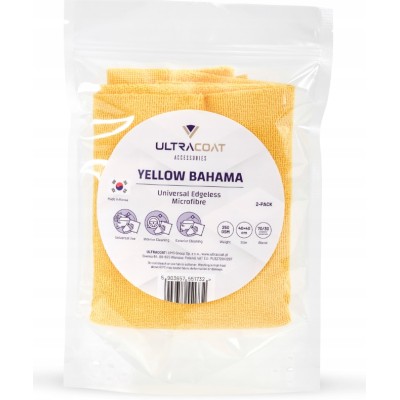 ULTRACOAT YELLOW BAHAMA -250 GSM MICROFIBRE CLOTH 2 PACK